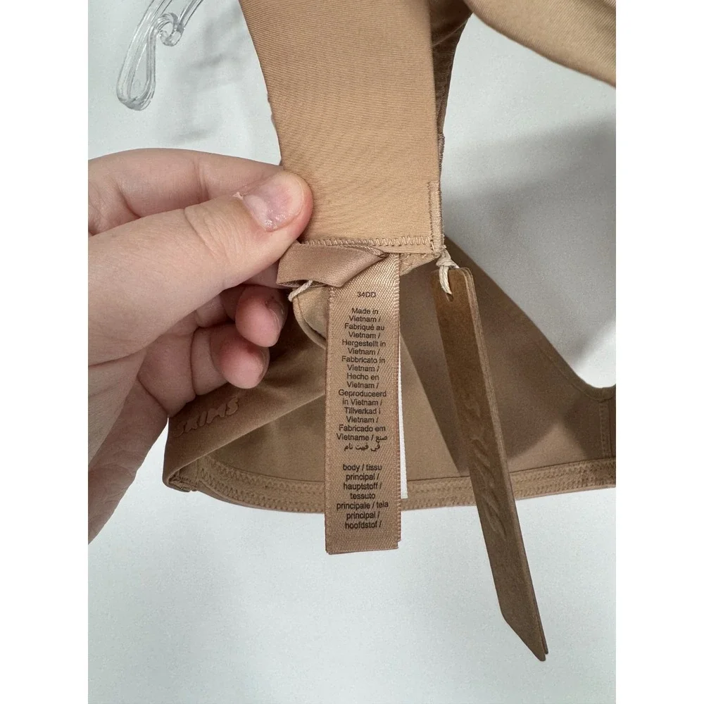 SKIMS Wireless Form Maternity Nursing Bra Womens Size 34DD Clay Tan Padded Beige